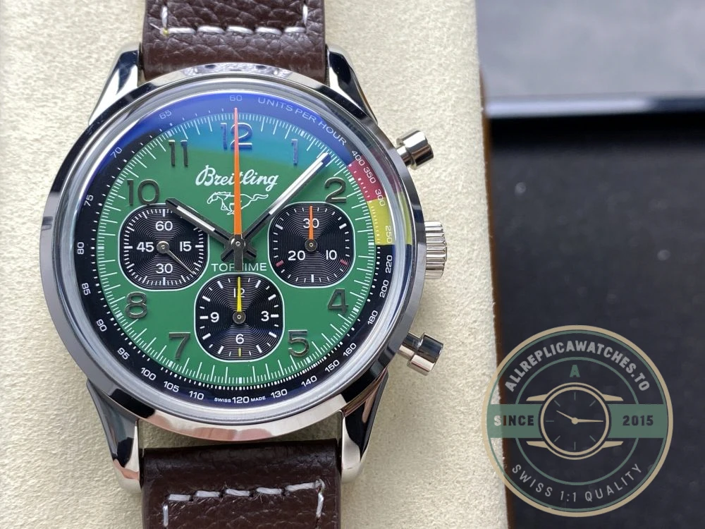 Replica Breitling Top Time Green Dial 41 mm AB01762A1L1X1 - Best Quality Replica Watch