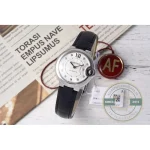 Leather carries this 28mm Ballon Bleu lighter on the wrist than steel links do
