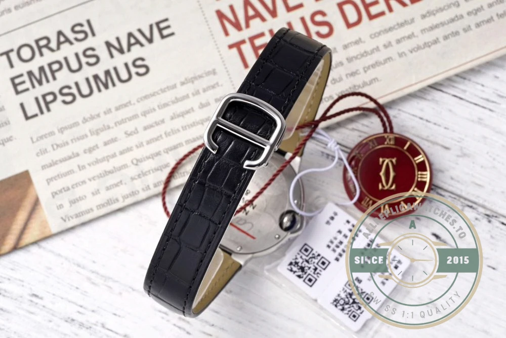 Replica Cartier Ballon Bleu de Cartier Leather Strap W4BB0009 - Swiss Movement Replica Watch