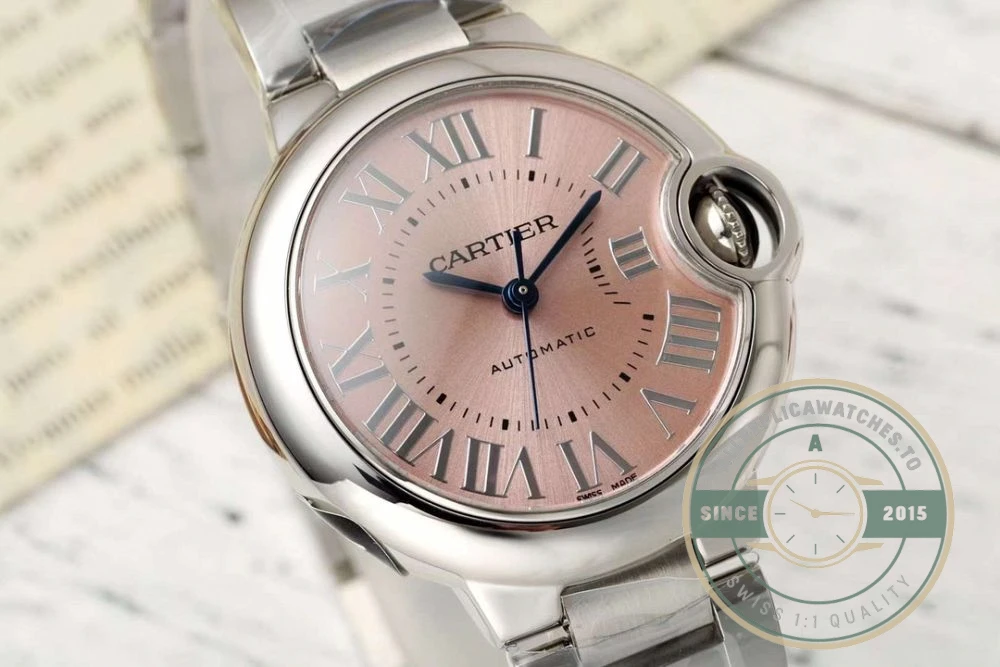 Replica Cartier Ballon Bleu de Cartier Pink Steel Series WSBB0068 - Swiss-Made Clone Watch
