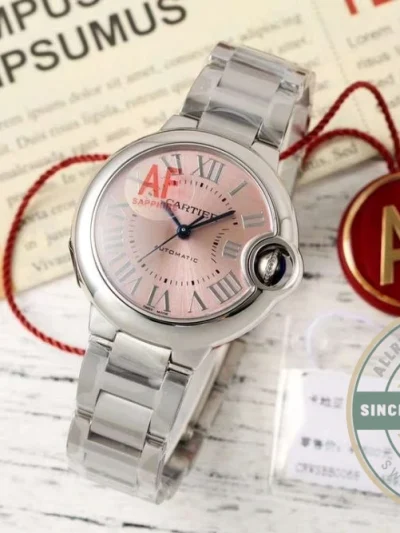Replica Cartier Ballon Bleu de Cartier Pink Steel Series WSBB0068 - Factory Super Clone Watch