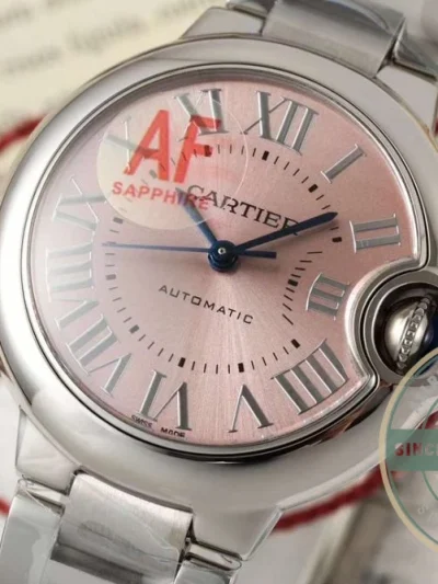 Replica Cartier Ballon Bleu de Cartier Pink Steel Series WSBB0068 - Swiss Movement Replica Watch