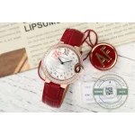 Roman numeral indices on a silver guilloche dial, sealed under sapphire glass