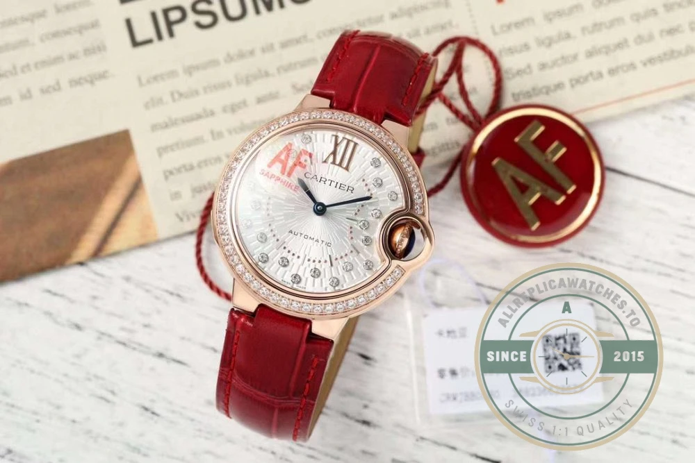 Replica Cartier Ballon Bleu de Cartier Red Strap WJBB0080 - High-Grade Replica Watch