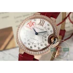 Replica Cartier Ballon Bleu de Cartier Red Strap WJBB0080 - Swiss Movement Replica Watch