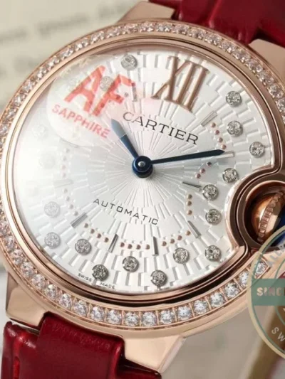 Replica Cartier Ballon Bleu de Cartier Red Strap WJBB0080 - Swiss Movement Replica Watch