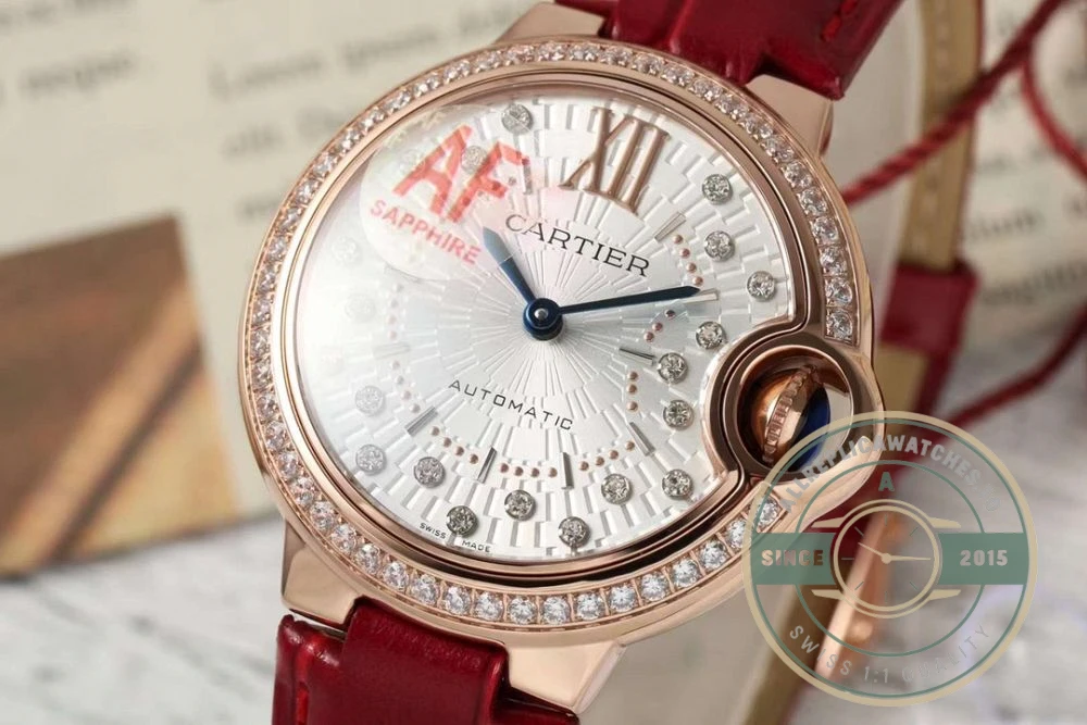 Replica Cartier Ballon Bleu de Cartier Red Strap WJBB0080 - Swiss Movement Replica Watch