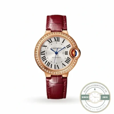 Replica Cartier Ballon Bleu de Cartier Women Quartz Silver Leather Watch WJBB0033 - High-Grade Replica Watch