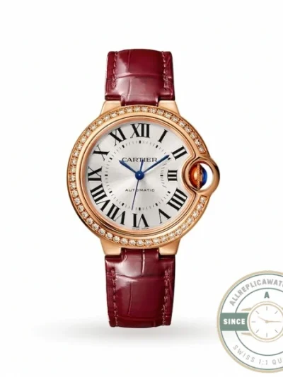 Replica Cartier Ballon Bleu de Cartier Women Quartz Silver Leather Watch WJBB0033 - High-Grade Replica Watch