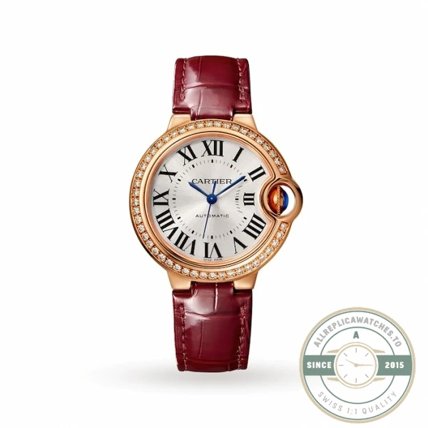 Replica Cartier Ballon Bleu de Cartier Women Quartz Silver Leather Watch WJBB0033 - High-Grade Replica Watch