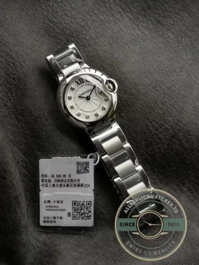 Replica Cartier Ballon Bleu de Cartier Women Steel WE902073 - Swiss-Made Clone Watch