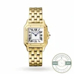 Mid-size Panthere WGPN0009 replica, 27mm yellow gold-tone case and bracelet