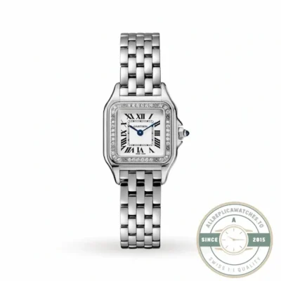 Cartier Panthere W4PN0007 replica in steel, 27 x 37mm, silver-white dial