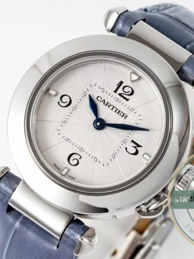 Replica Cartier Pasha Alligator Blue 30 mm Series WSPA0010 - Factory Super Clone Watch