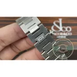 Folding clasp opened to show the signature stamped across its cover