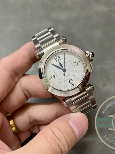 Replica Cartier Pasha de Cartier Silver Steel 30 mm WSPA0013 - Swiss Movement Replica Watch