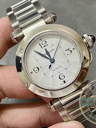 Replica Cartier Pasha de Cartier Silver Steel 30 mm WSPA0013 - Swiss-Made Clone Watch