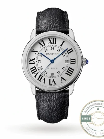 Replica Cartier Ronde de Cartier Men Automatic Silver Leather Watch WSRN0022 - Premium Super Clone Watch