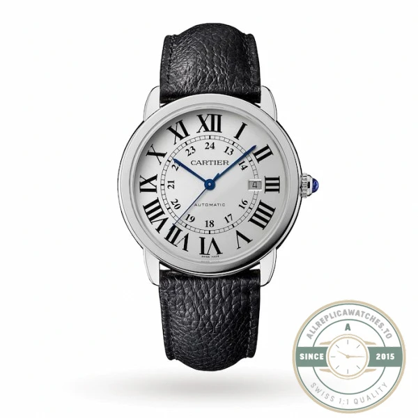 Replica Cartier Ronde de Cartier Men Automatic Silver Leather Watch WSRN0022 - Premium Super Clone Watch