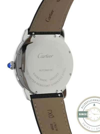 Replica Cartier Ronde de Cartier Men Automatic Silver Leather Watch WSRN0022 - Affordable Luxury Replica Timepiece