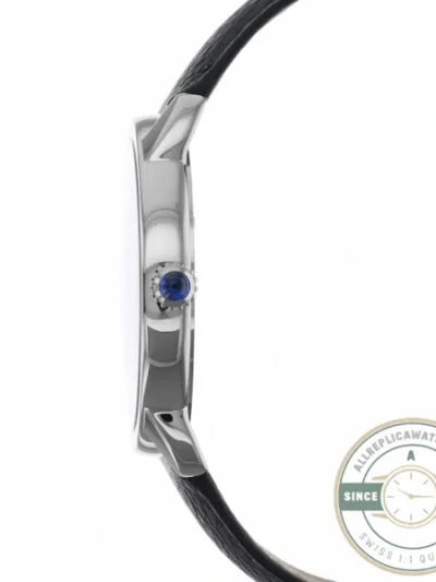 Replica Cartier Ronde de Cartier Men Automatic Silver Leather Watch WSRN0022 - Swiss Movement Replica Watch