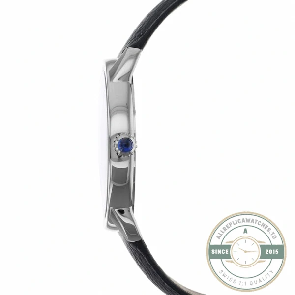 Replica Cartier Ronde de Cartier Men Automatic Silver Leather Watch WSRN0022 - Swiss Movement Replica Watch