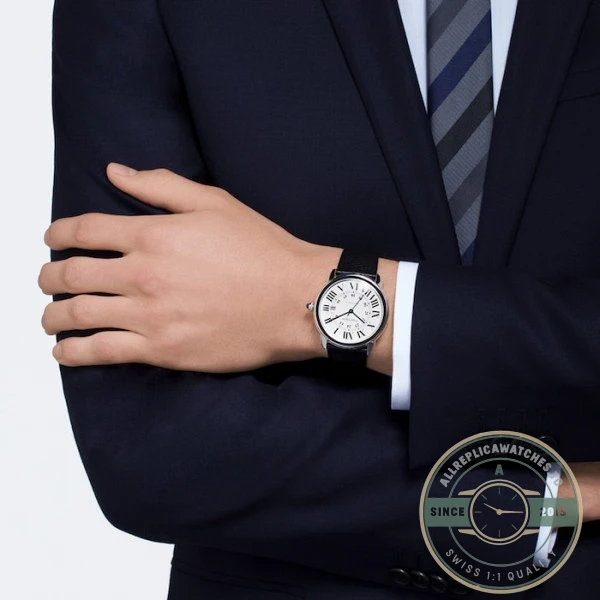 Replica Cartier Ronde de Cartier Men Automatic Silver Leather Watch WSRN0022 - Factory Super Clone Watch
