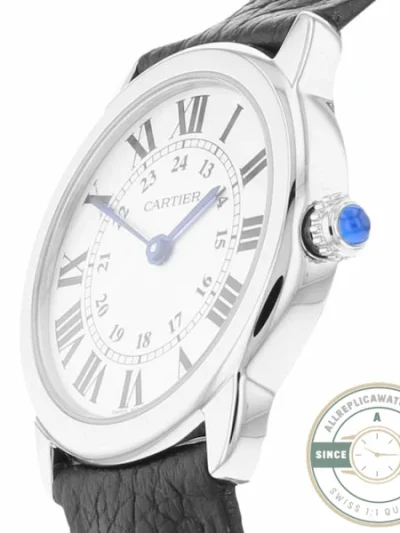 Replica Cartier Ronde de Cartier Women Quartz Silver Leather Watch WSRN0019 - Premium Super Clone Watch