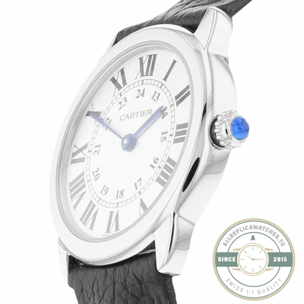 Replica Cartier Ronde de Cartier Women Quartz Silver Leather Watch WSRN0019 - Premium Super Clone Watch