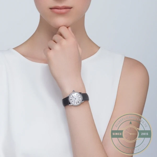 Replica Cartier Ronde de Cartier Women Quartz Silver Leather Watch WSRN0019 - Luxury Replica Watch