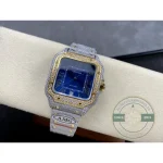 Replica Cartier Santos Blue Stainless Steel Gold 40 mm W4SA0006 - 1:1 Swiss Replica Watch