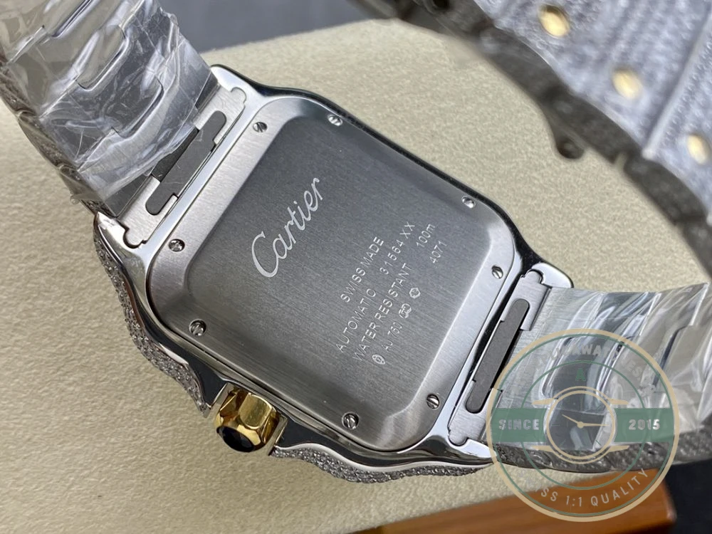 Replica Cartier Santos Blue Stainless Steel Gold 40 mm W4SA0006 - 1:1 Swiss Replica Watch