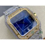 Replica Cartier Santos Blue Stainless Steel Gold 40 mm W4SA0006 - 1:1 Swiss Replica Watch