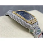 Long profile view, the set stones following the curve of the bracelet