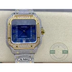 Replica Cartier Santos Blue Stainless Steel Gold 40 mm W4SA0006 - Swiss Movement Replica Watch