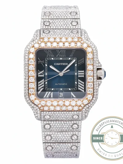 Replica Cartier Santos Blue Steel Gold W4SA0006 - Top-Tier Swiss Replica Watch