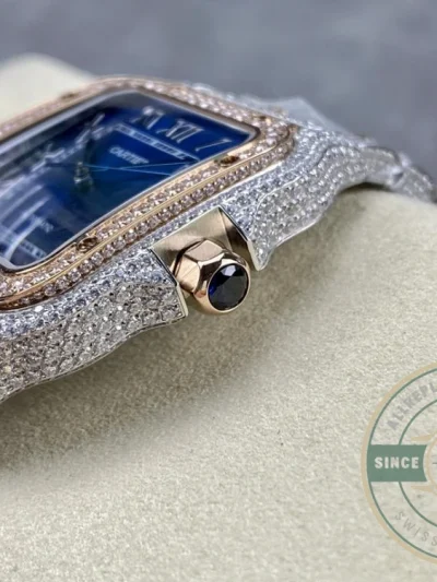 Replica Cartier Santos Blue Steel Gold W4SA0006 - Swiss-Made Clone Watch