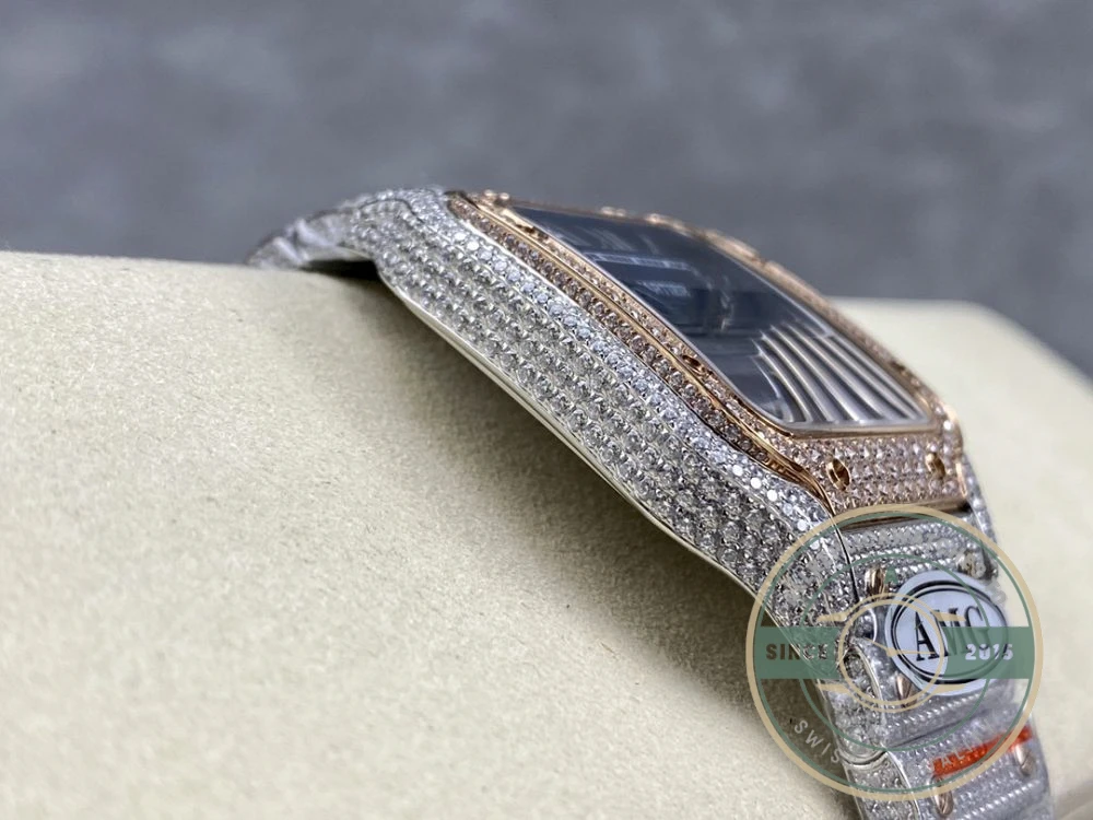 Replica Cartier Santos Blue Steel Gold W4SA0006 - Best Quality Replica Watch