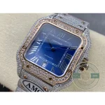 Replica Cartier Santos Blue Steel Gold W4SA0006 - Swiss Movement Replica Watch