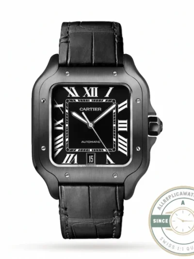 Replica Cartier Santos de Cartier Men Automatic Black Rubber Watch WSSA0039 - Factory Super Clone Watch
