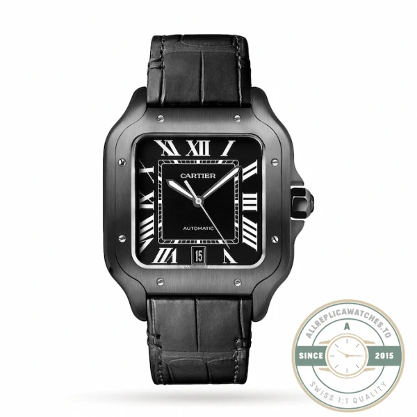 Replica Cartier Santos de Cartier Men Automatic Black Rubber Watch WSSA0039 - Factory Super Clone Watch