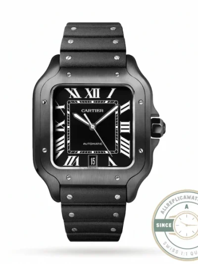 Replica Cartier Santos de Cartier Men Automatic Black Rubber Watch WSSA0039 - Affordable Super Clone Watch