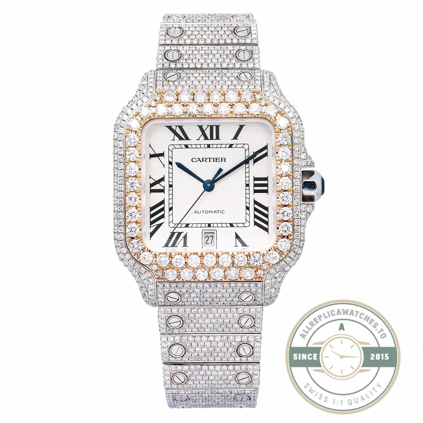 Replica Cartier Santos de Cartier Steel Gold 40 mm W3SA0007 - Best Quality Replica Watch