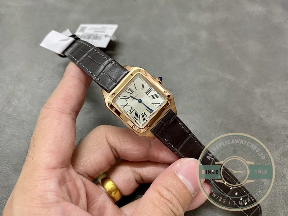 Replica Cartier Santos-Dumont Men Women Silver Alligator WGSA0022 - Affordable Super Clone Watch