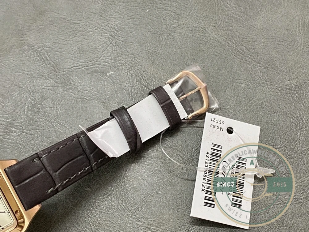 Replica Cartier Santos-Dumont Men Women Silver Alligator WGSA0022 - Factory Super Clone Watch