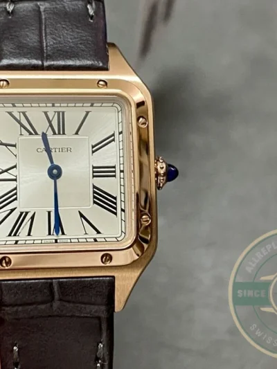 Replica Cartier Santos-Dumont Men Women Silver Alligator WGSA0022 - Affordable Luxury Replica Timepiece