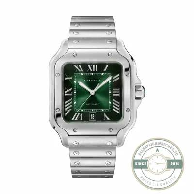 Replica Cartier Santos Green Stainless Steel WSSA0030 - Top-Tier Swiss Replica Watch