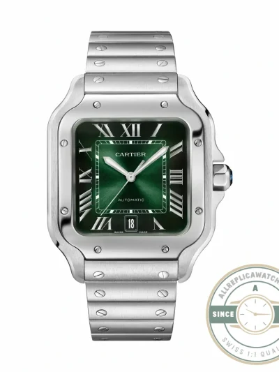 Replica Cartier Santos Green Stainless Steel WSSA0030 - Top-Tier Swiss Replica Watch