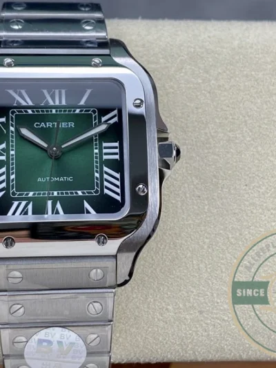 Replica Cartier Santos Green Stainless Steel WSSA0030 - 1:1 Swiss Replica Watch