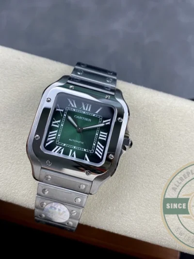 Replica Cartier Santos Green Stainless Steel WSSA0030 - Swiss Movement Replica Watch